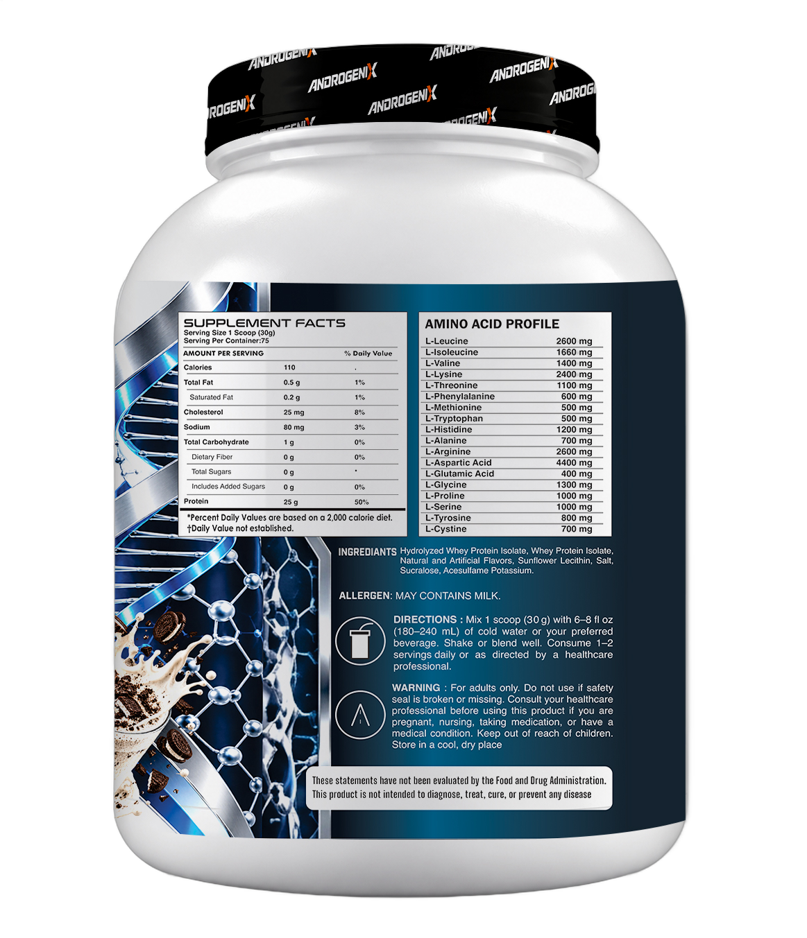 Nutrition facts for ISO Hydro